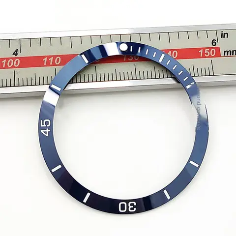 Blå 42 * 35 mm avfasad keramisk bezelinsats för Breitling A17378E71C1A1 timmarkör, reservdel för klocka, skalring, tillbehör 10 best sales 35 mm raminsats - №2