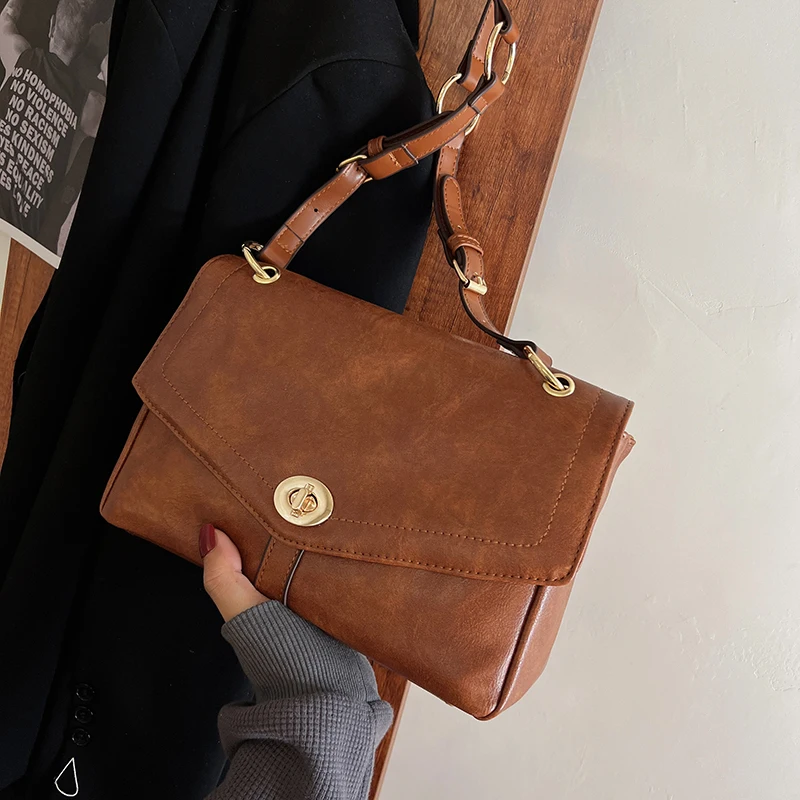 2024 nowych damskich modnych torebki pasujących do modnych solidnych torebka Vintage na ramię biurowych prostych eleganckich toreb Crossbody Y2k