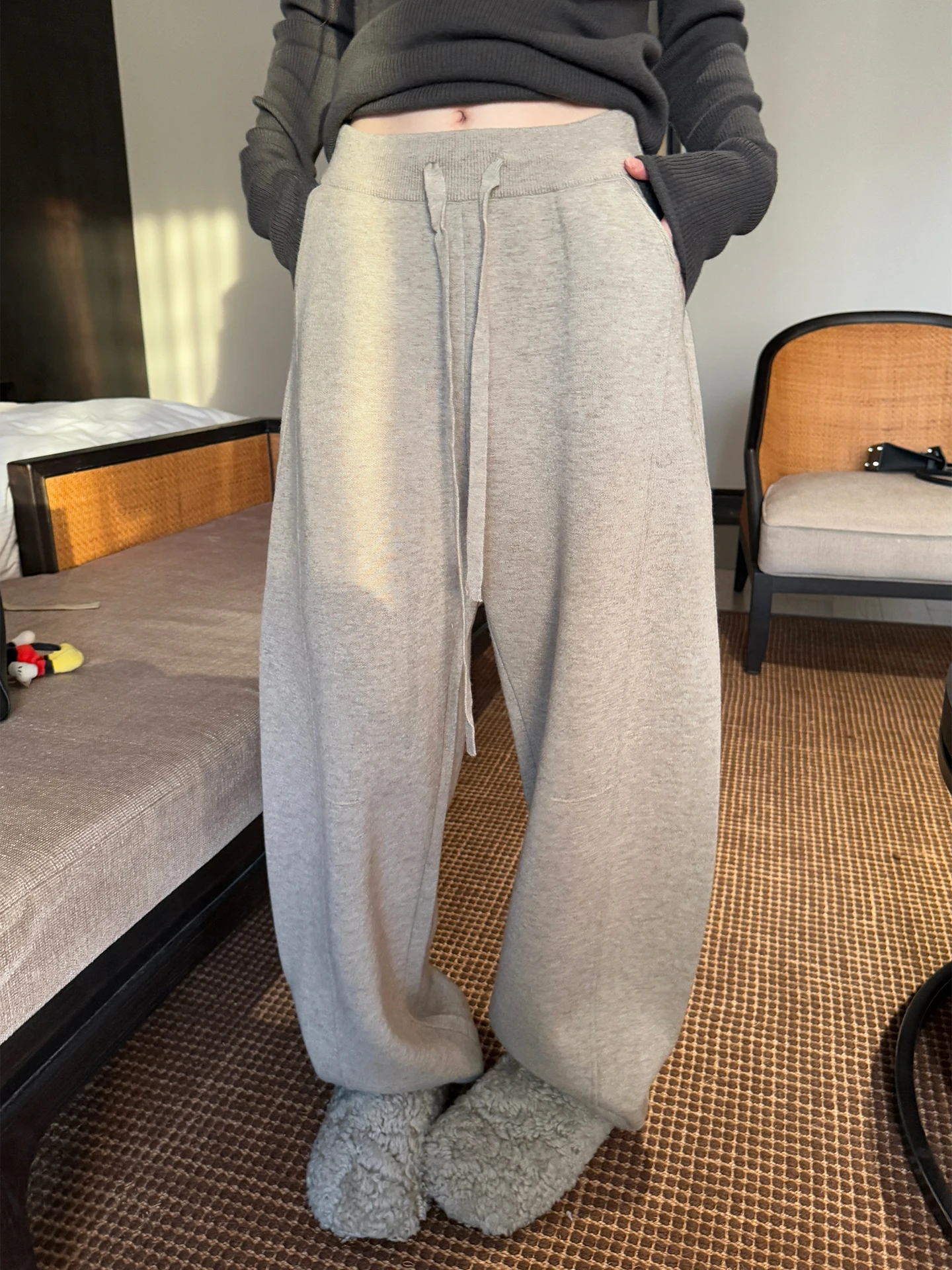 

Брюки Yaya op Quali из шерсти с флисовой подкладкой, утолщенные, повседневные, прямого кроя