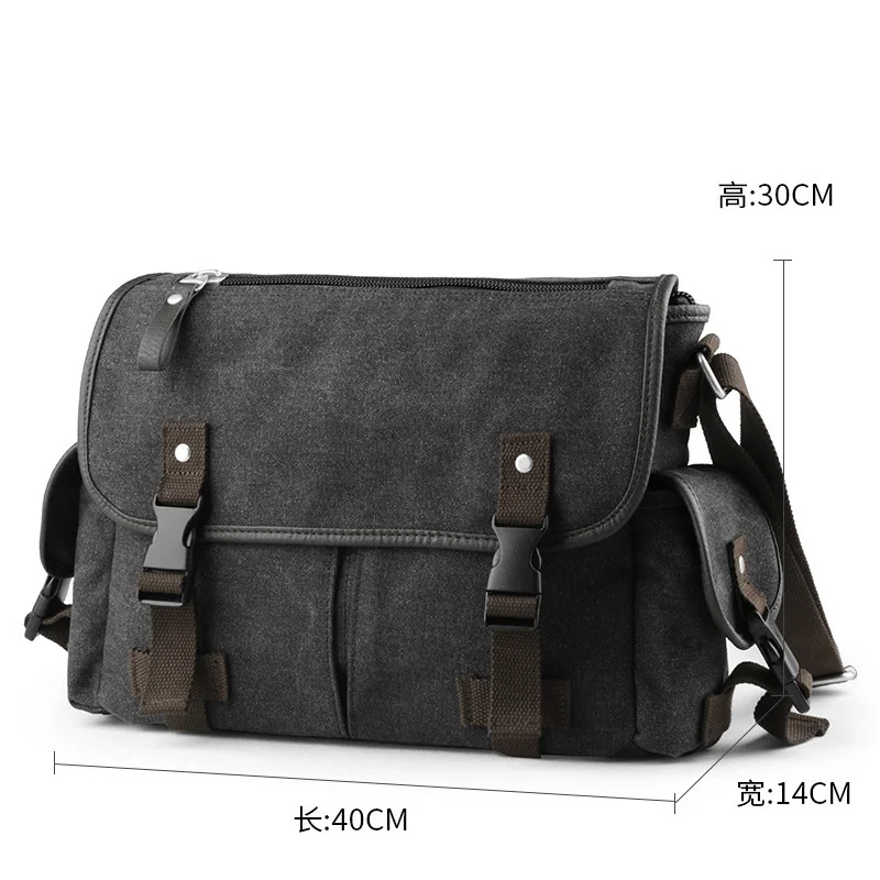 Vintage Casual Canvas One Shoulder Bag Postman Fashion Student Men\'s Crossbody