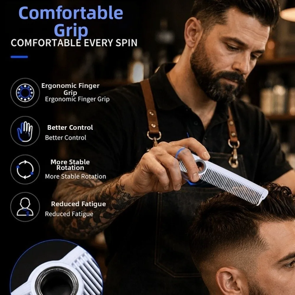 Non-slip Rotatable Hair Cutting Comb Professional with Rotating Head Hairdresser Styling Comb Heat-Resistant Portable