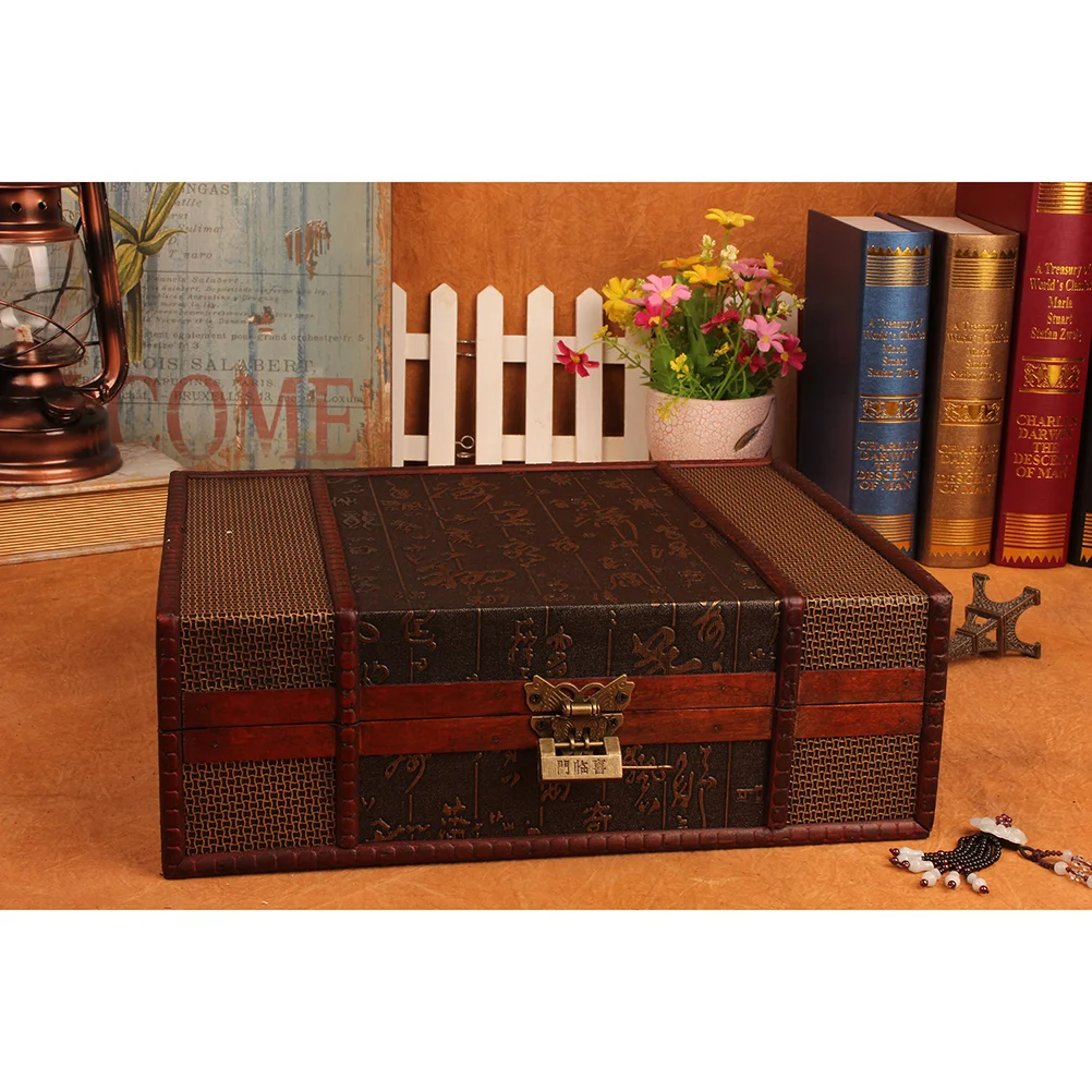 

Décorative Vintage Jewelry Boxes File Storage Case Trinket Bins Decor Decorative