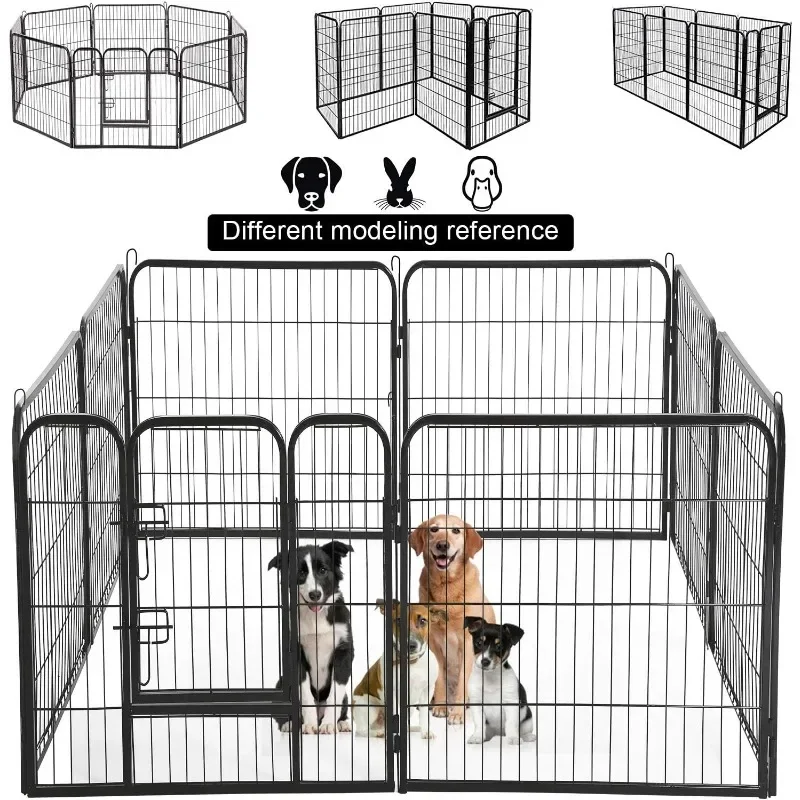 

Dog Playpen 8 Panels 40 Inches Dog Pen Extra Large Indoor Outdoor Back Front Yard Cage Fencing Doggie Rabbit Cats Outside Fences