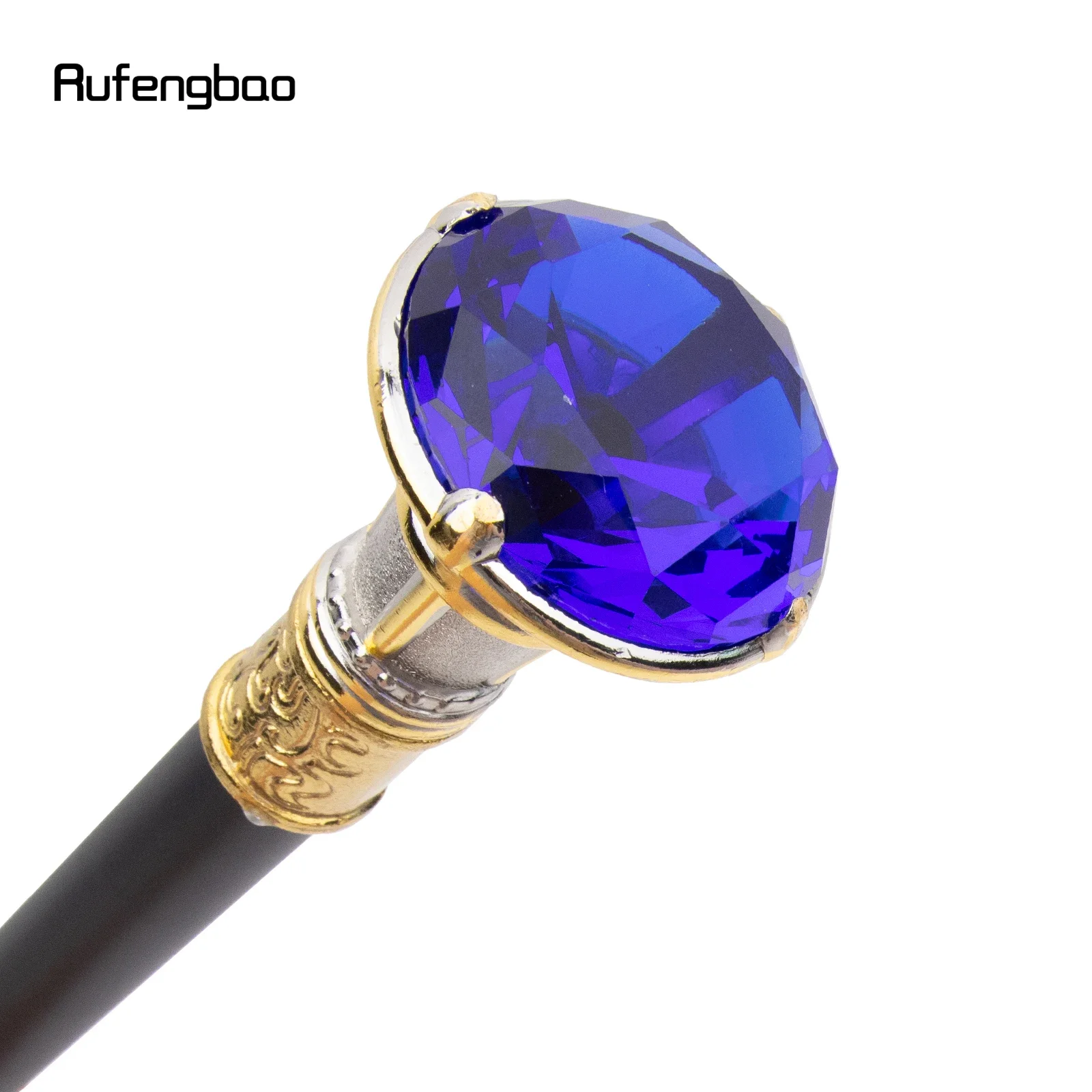 Purple Diamond Type Golden White Single Joint Walking Stick Decorative Cospaly Party Walking Cane Halloween Crosier 90cm