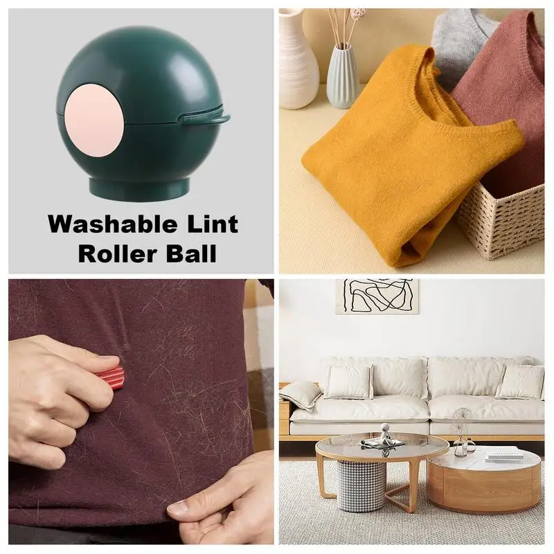 

Reusable Lint Roller Ball Washable Gel Lint Roller Tool With Lid Pet Hair Remover Tool For Dog Cat Hair Hand Sticky Hair Remover