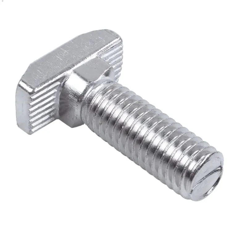 AT63-M8 Thread T-Slot Drop-In Stud Sliding Screw Bolt Silver Tone 30Pcs
