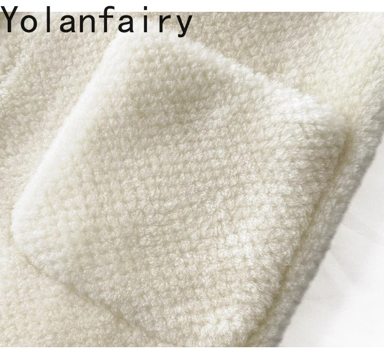 Yolanfairy 100% Wolle Echtpelz Jacke Kapuze lange Jacken Horn Knopf Lamm Mäntel Scheren natürliche Damen bekleidung 2024 Winter