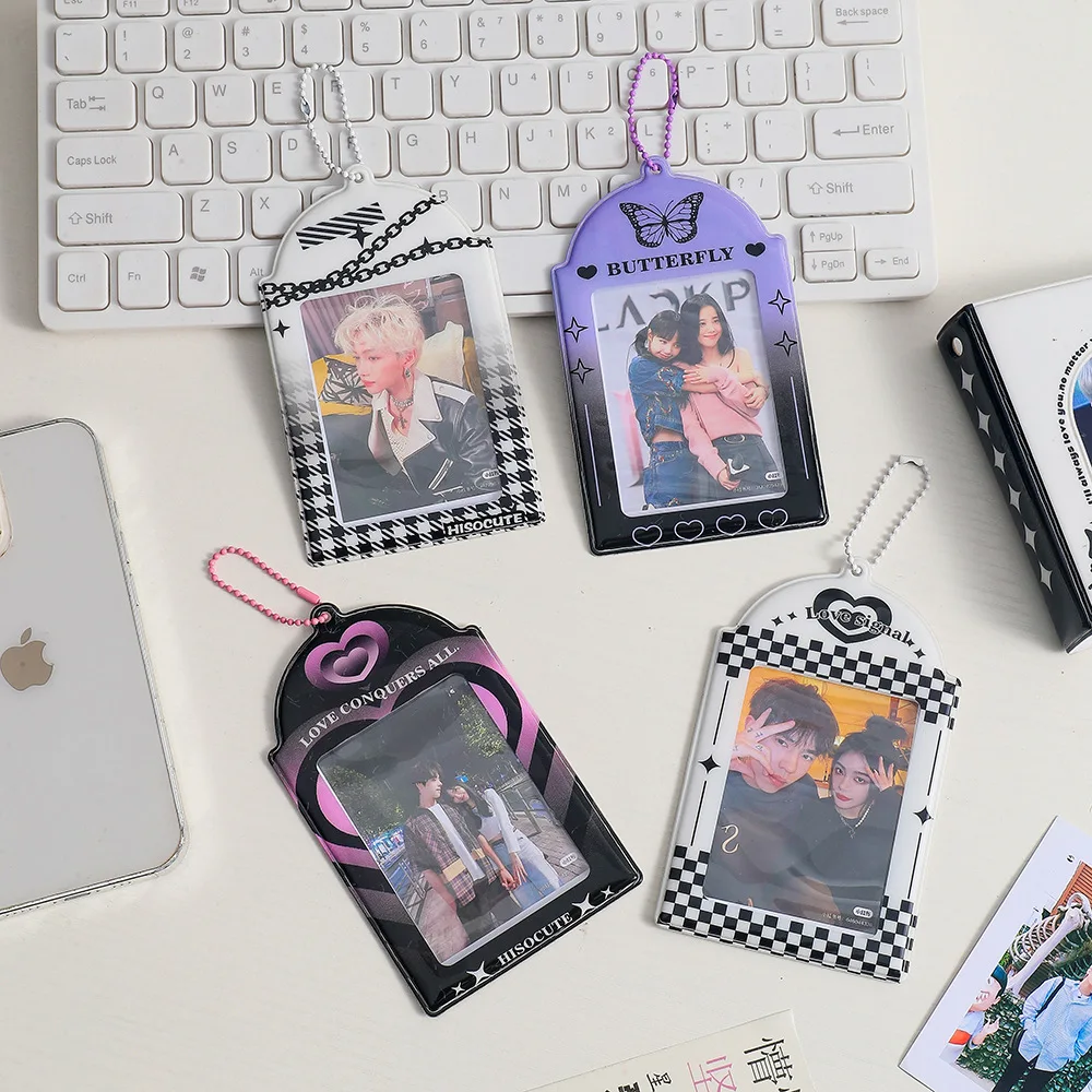 INS Korean Photocard Holder Y2K 3 inch Butterfly Bus/ID Card Case Idol Photo Card Holder PVC Cartoon Photo Sleeves image 2