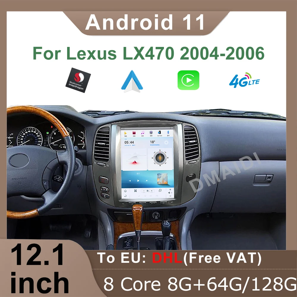 

Android 11 Qualcomm Tesla style Car radio Multimedia Player For Lexus LX470/LX-470 2004-2006 GPS Navi Stereo Autoradio Carplay