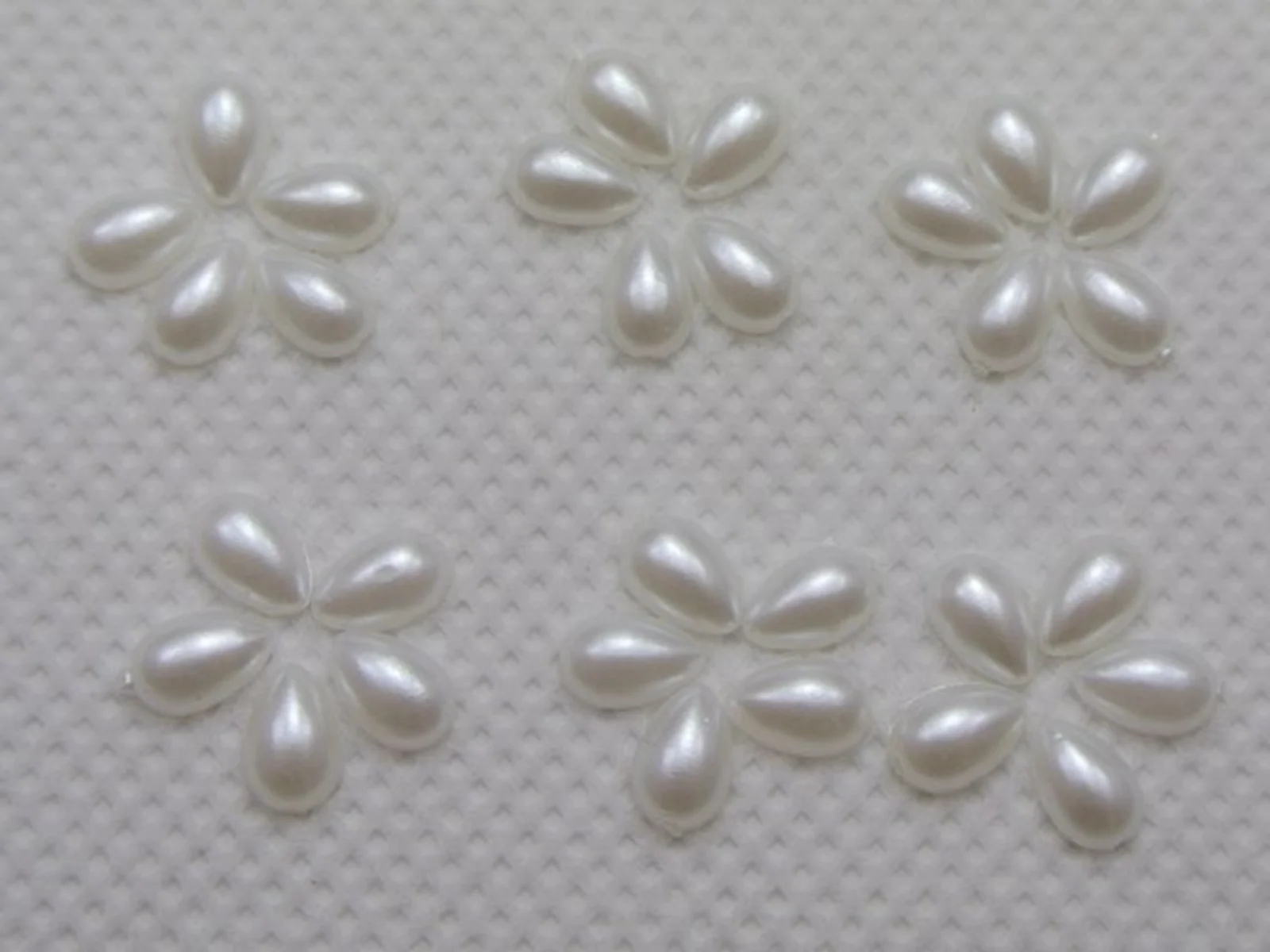 Craft DIY Ivory White Tear Drop Half Pearl Bead Flat Back Cabachons Scrapbook