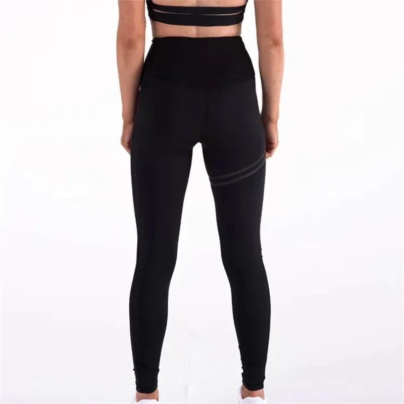 Woman Pants High Waist Sport Pants Women\'s Fitness Sport Leggings Stripe Printing Elastic Gym Workout Tights Running Trousers