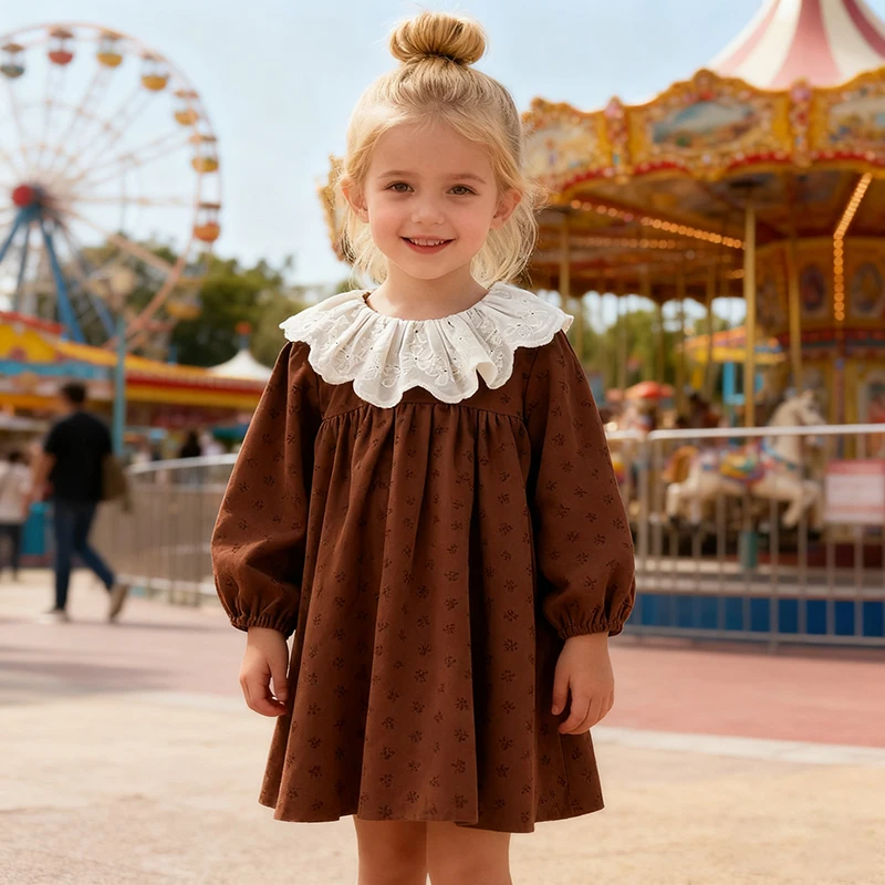 2023 neue Herbst Baby Mädchen Kleid 2-6Y Baby Mädchen Party Geburtstag Kleid Frühling Lange Ärmeln Spitze Baby Mädchen Kinder Prinzessin kleid – Detail 10