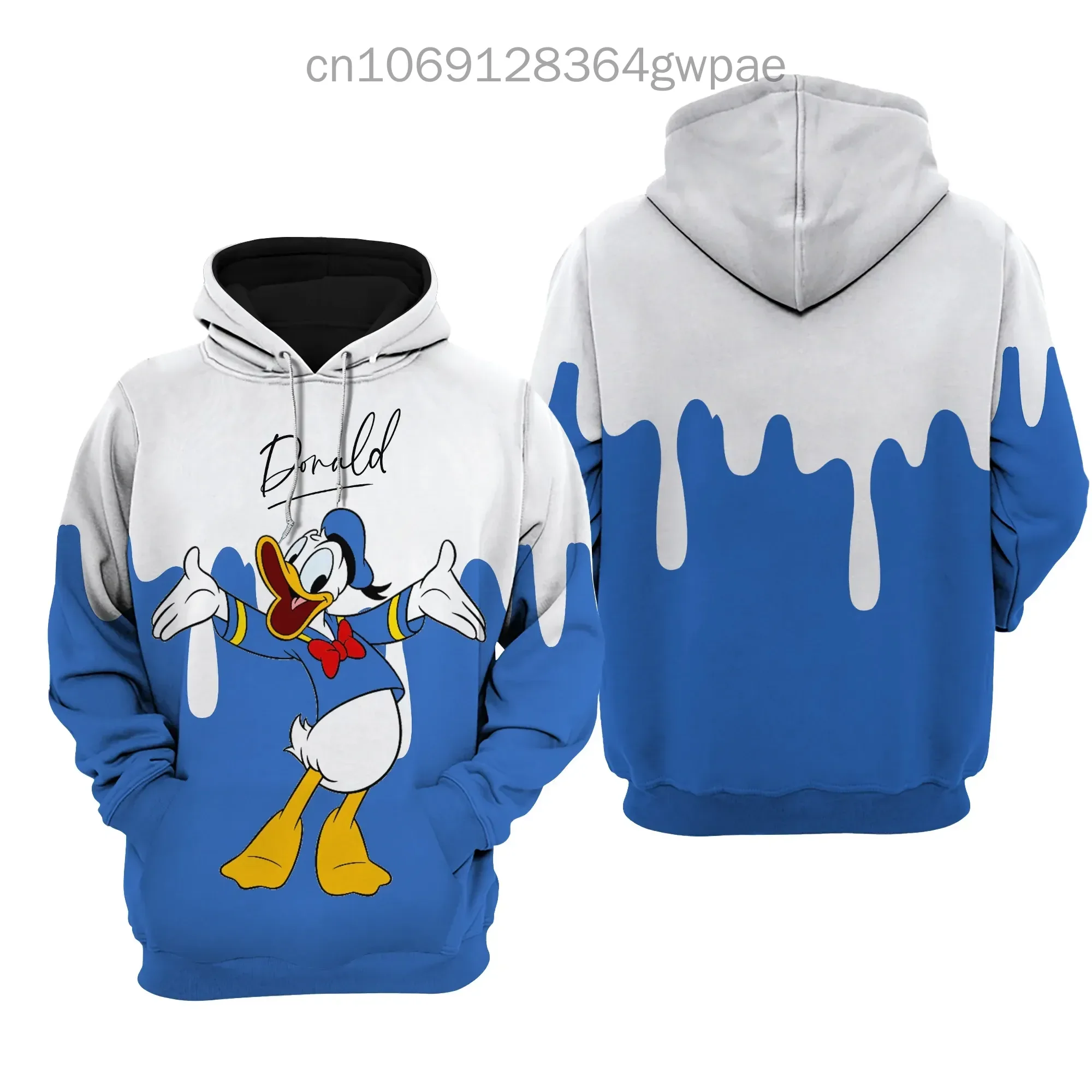 2024 Disney Donald Duck 3D Printed Hoodie Men Women Casual Sports Pullover Cartoon 3D Hoodie Fashion Oversized Streetwear