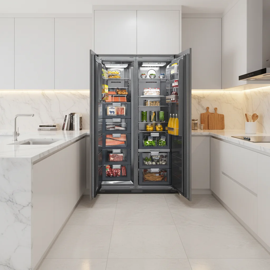 Integrated Side-by-Side 306L+222L Frost-Free Energy Efficient Electric Built-in Refrigerator Freezer for Hotel and Household Use