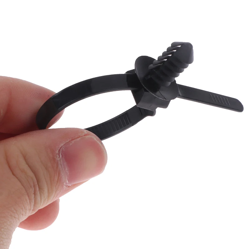 B*1PC M8 Hole Removable Threaded Nylon Plastic Vehicle Motocycle Cable Tie Car Harness Retainer Clip Push Mount Auto Fasteners