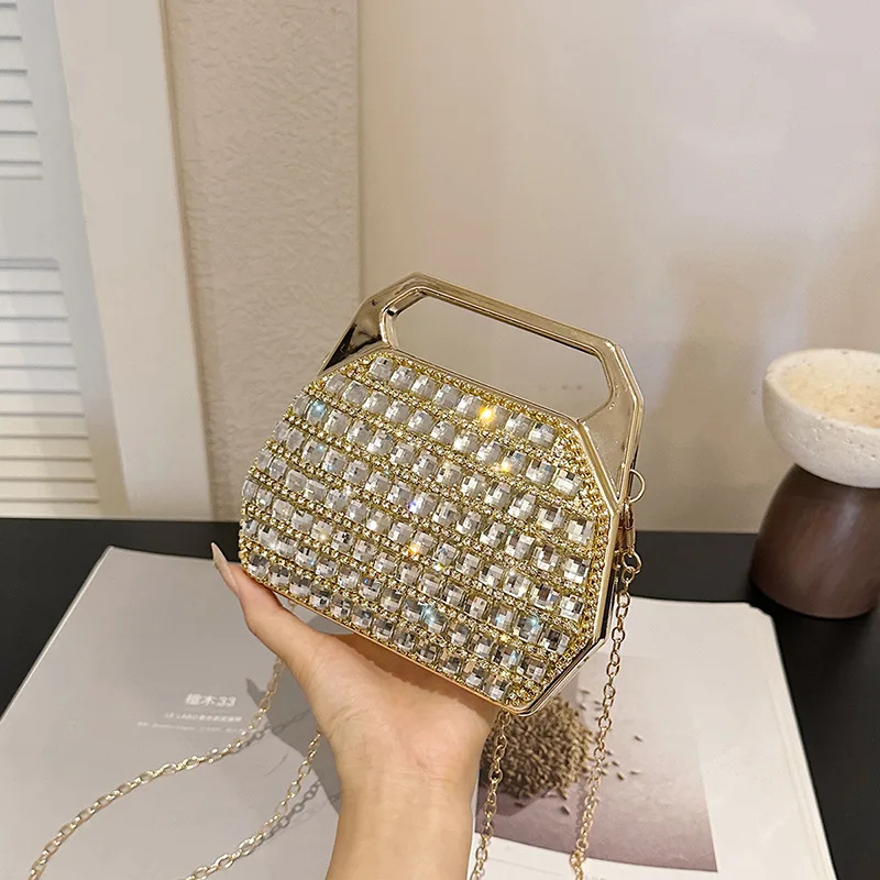 Acrylic Diamond Embedded Fashionable Women's Handbag Underarm Chain Bag Mini Bag Cross-Border New Style 2026 Elegant Clutch