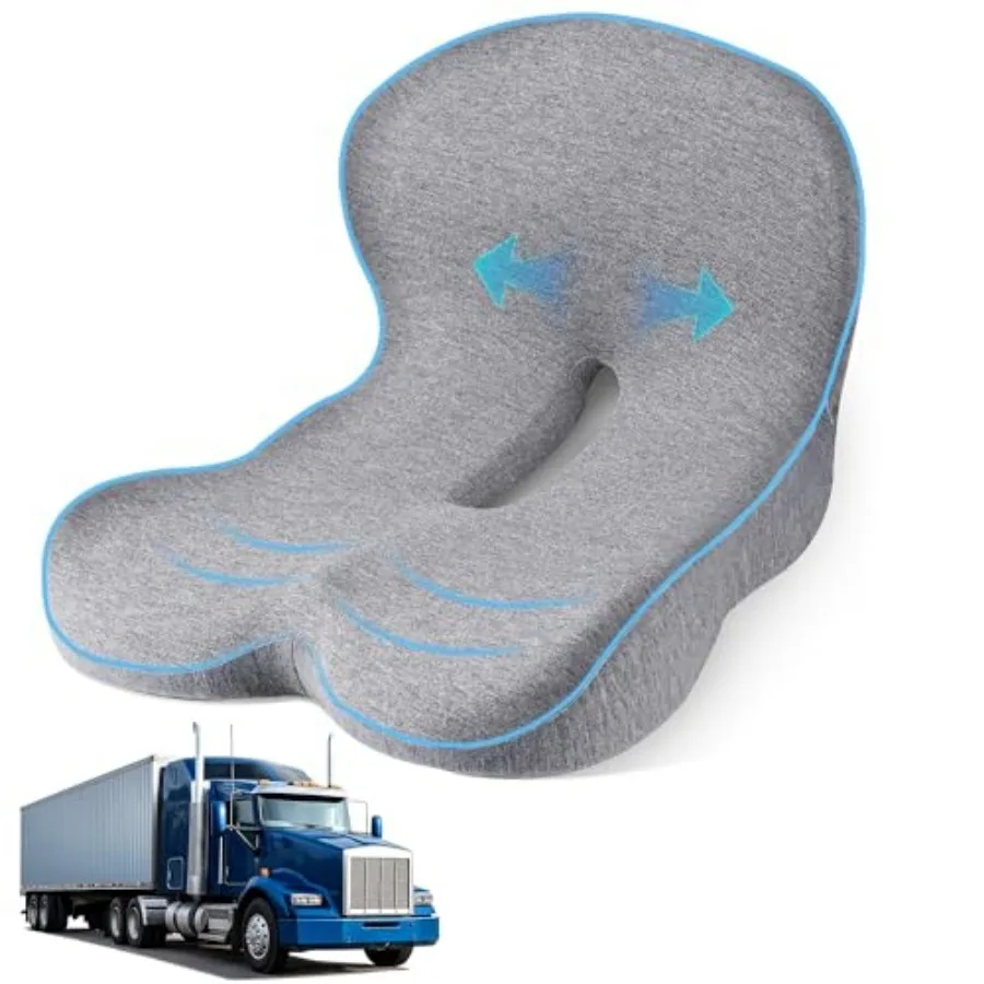 

Truck Driver Seat Cushion Memory Foam L-Shaped Ergonomic Cushion for Office Chairs Comfort and Support for Long Sitting