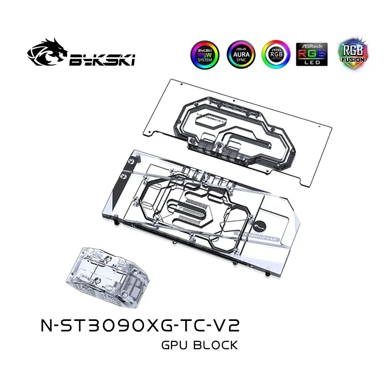 Imagem -05 - Bykski-bloco de Água para Zotac Rtx3080 3090 X-gaming oc Amp Holo Trinity Gpu Card Radiator Backplate Cooling Bloco de Cobre