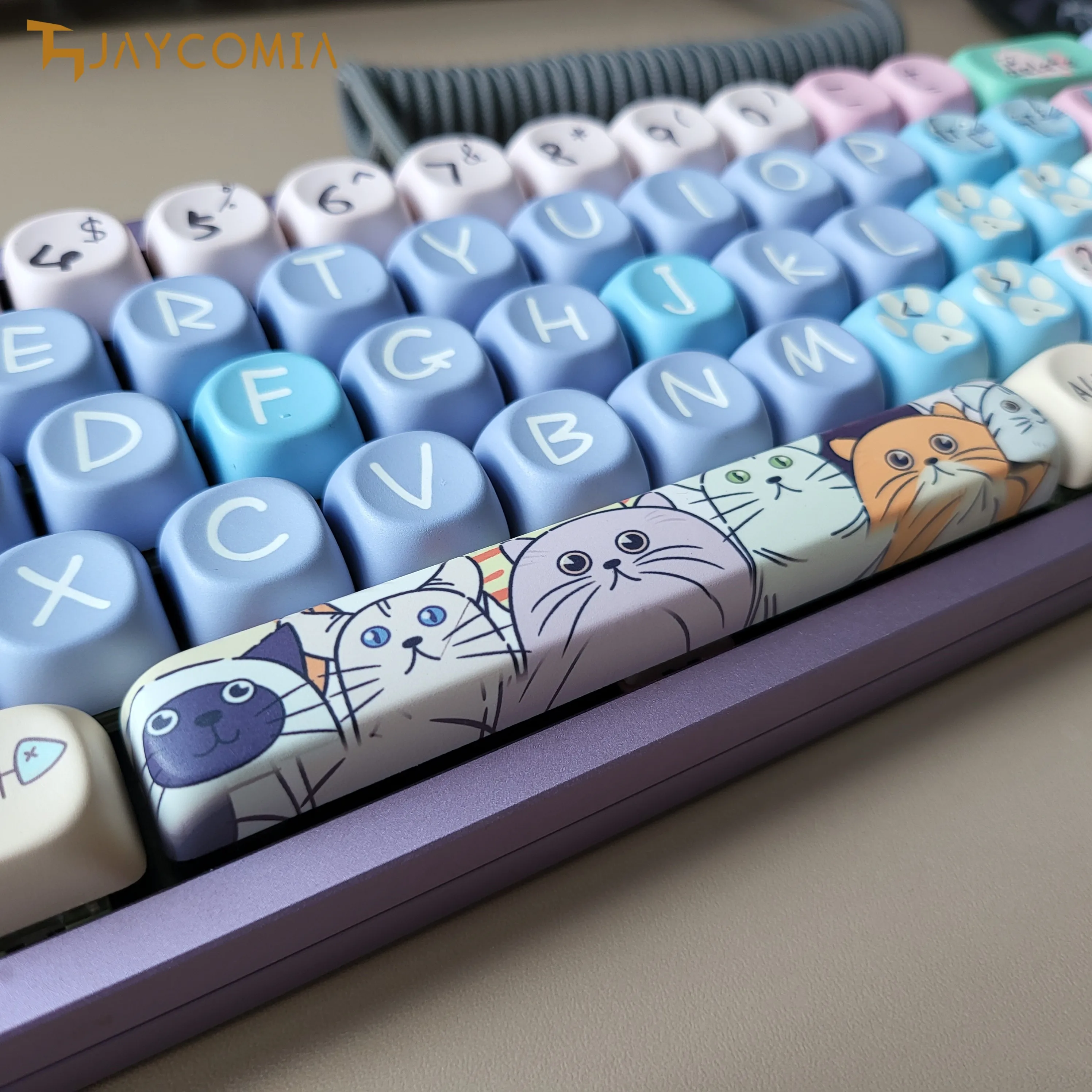 MOA PBT Keycaps French German Spanish Abnt2 Korean English Keycap Dye Sub Cartoon For ISO Layout Mechanical Keyboard FR ES DE KR