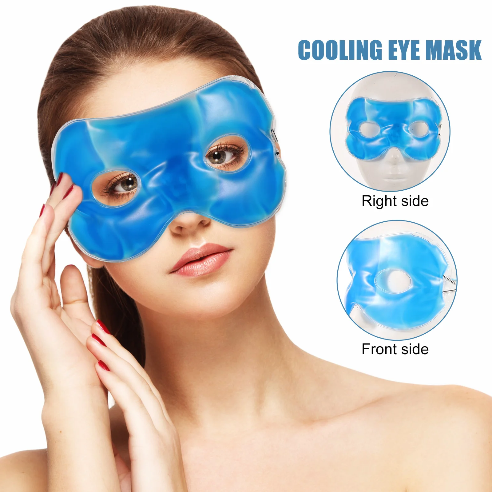 

Ice Gel Eye Mask Cooling Cold Compress Sleep Face Cover Hot Mask Eye Relief Multi Functional Soft for Fatigue