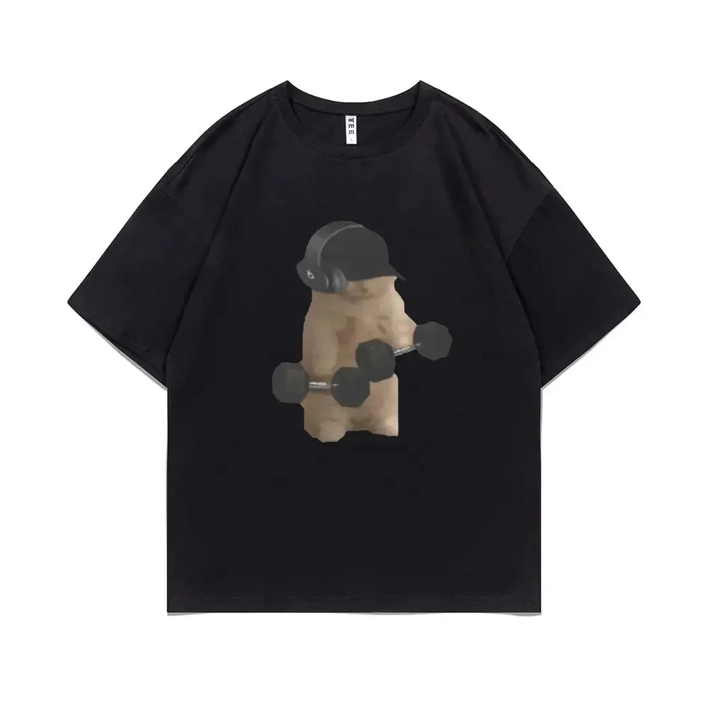 Camiseta divertida con estampado de meme de gato para gimnasio, camisetas con memes de Sam Sulek Fitness Pump Cover, camiseta informal para mujer, ropa holgada de verano