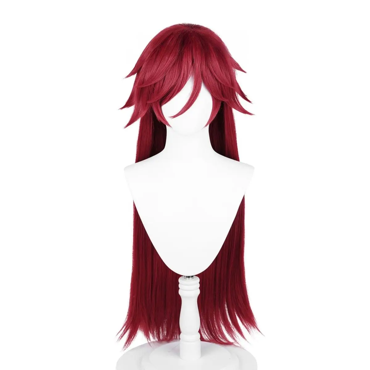 Black Butler Grell Sutcliff Cosplay Wig | Dark Red Hair with Faux Leather Texture for Cos