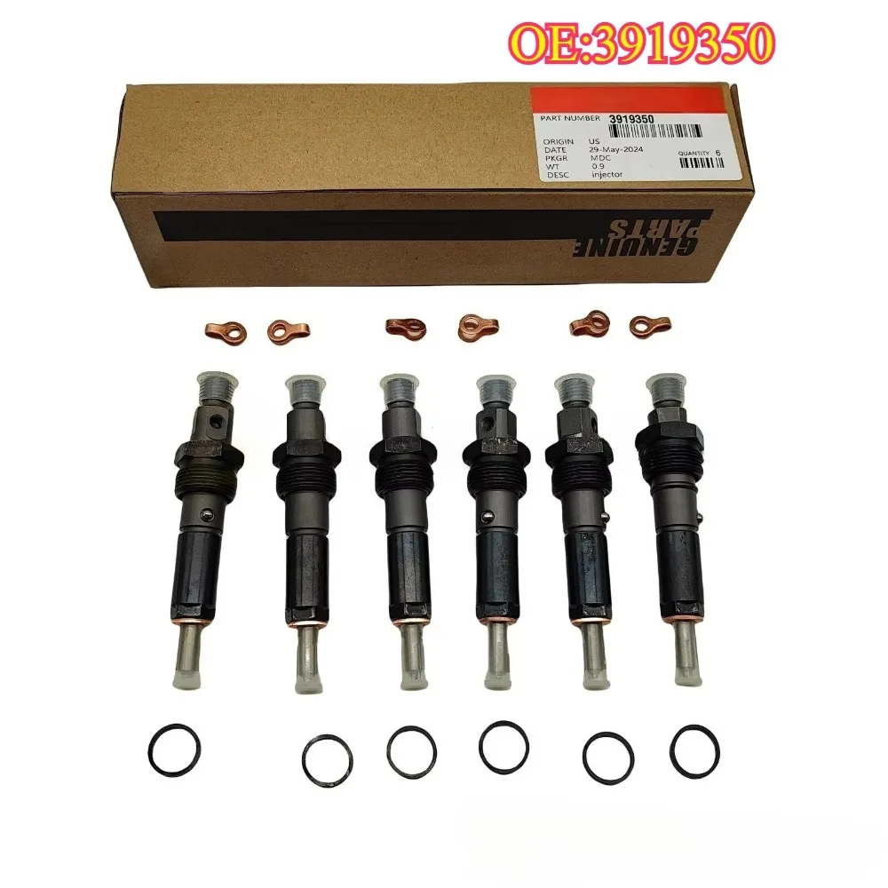 Original High Quality New For 6pcs 0432131837 3919350 3919339 Fuel Injectors For 89-93 Dodge Cummins 5.9L 6BT Diesel Engeine
