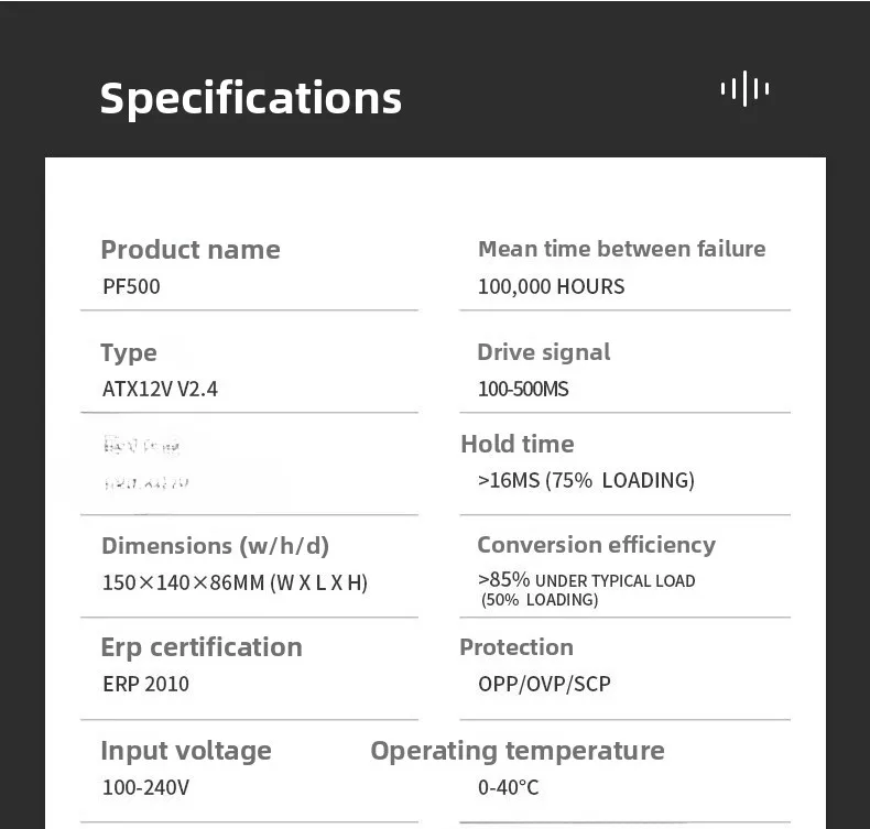 Alimentation PF700 80PLUS hôte de bureau silencieux PC classé