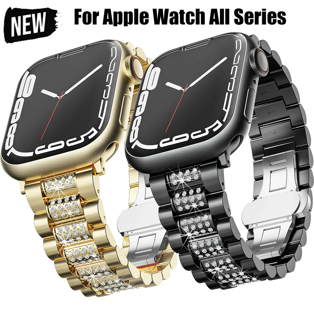 النساء الماس الفرقة ل أبل ساعة 10 46 مللي متر الترا 49 مللي متر 44/45 مللي متر سوار معدني كوريا ل IWatch9 8 7 38 مللي متر 40/41 مللي متر Smartwatch الفرقة #1