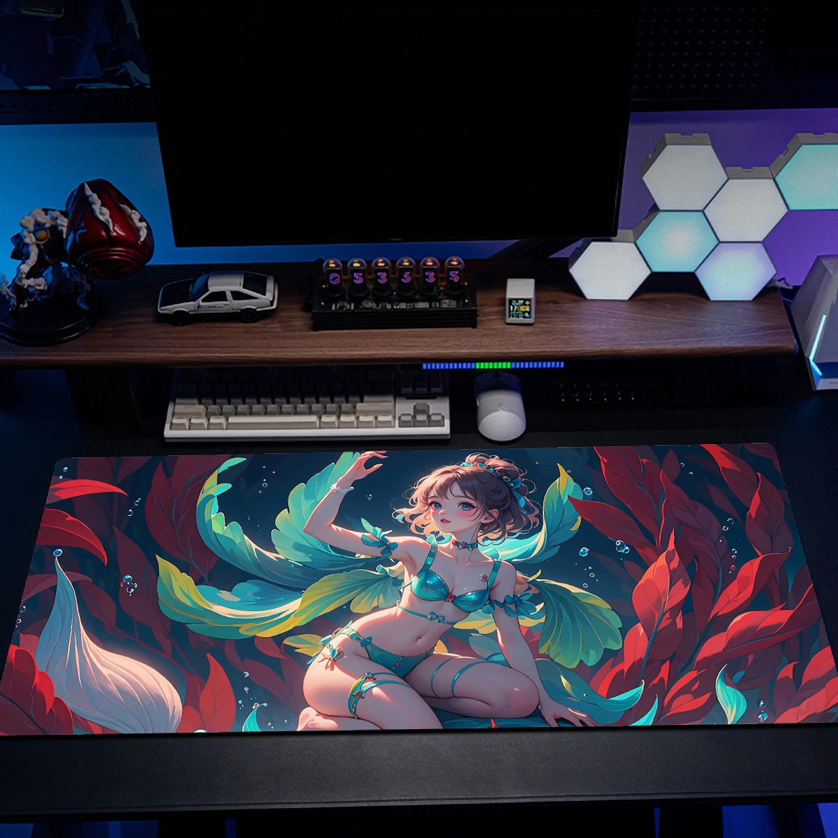 Cartoon art series mouse pad 90x40cm large gaming pads advanced edge locking process rubber non-slip table mat PC accessories