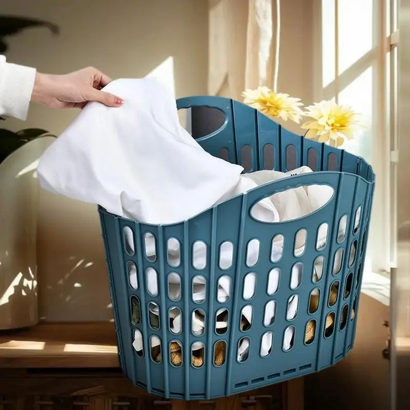 قطعة واحدة من منظم الغسيل عالي السعة سهل الاستخدام، ملابس قذرة متينة قابلة للطي للحمام/المنزل