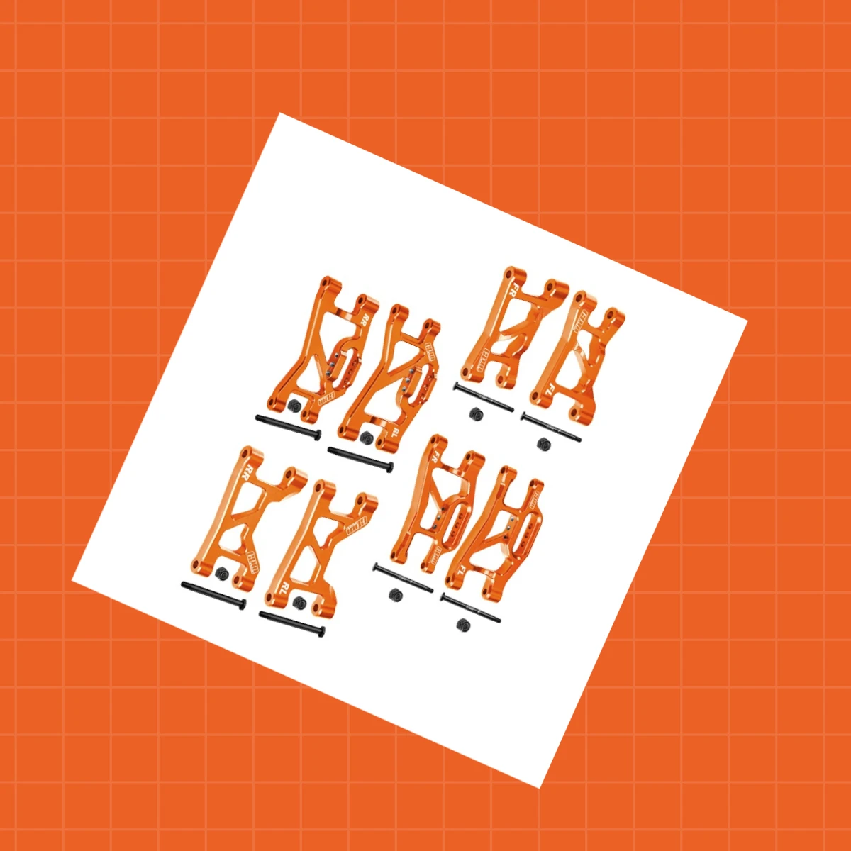 GPM 7075-T6 أذرع تعليق أمامية + خلفية (علوية وسفلية) لـ TRAXXAS MINI SLASH 4X4-108164-1