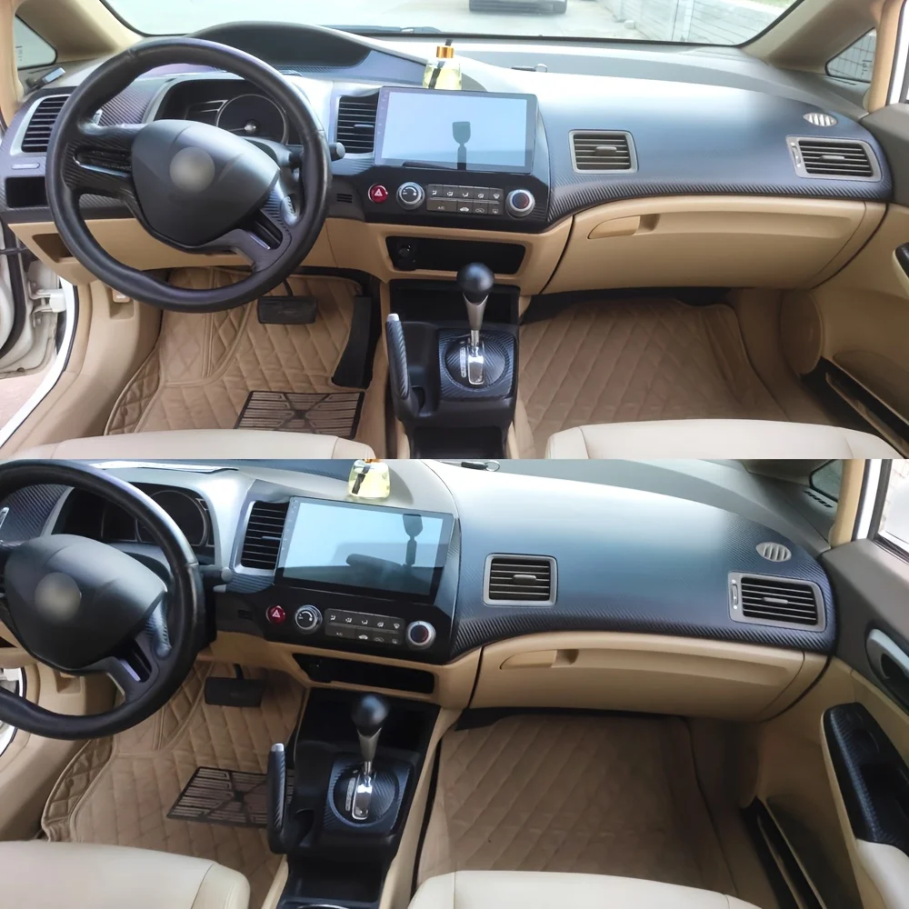 

Углеродное волокно для Honda Civic 2005-2011 DA2, автомобильная пленка, внутренняя наклейка, центральная консоль, приборная панель, пневматическая дверная ручка, подъемная панель