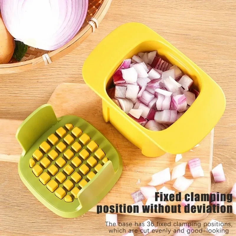 2-in-1 Vegetable Chopper Dicing Slitting Tool Hand Pressure Potato Carrot Onion Dicer Slicer Chopper Chips Cutting Box Gadgets image 4