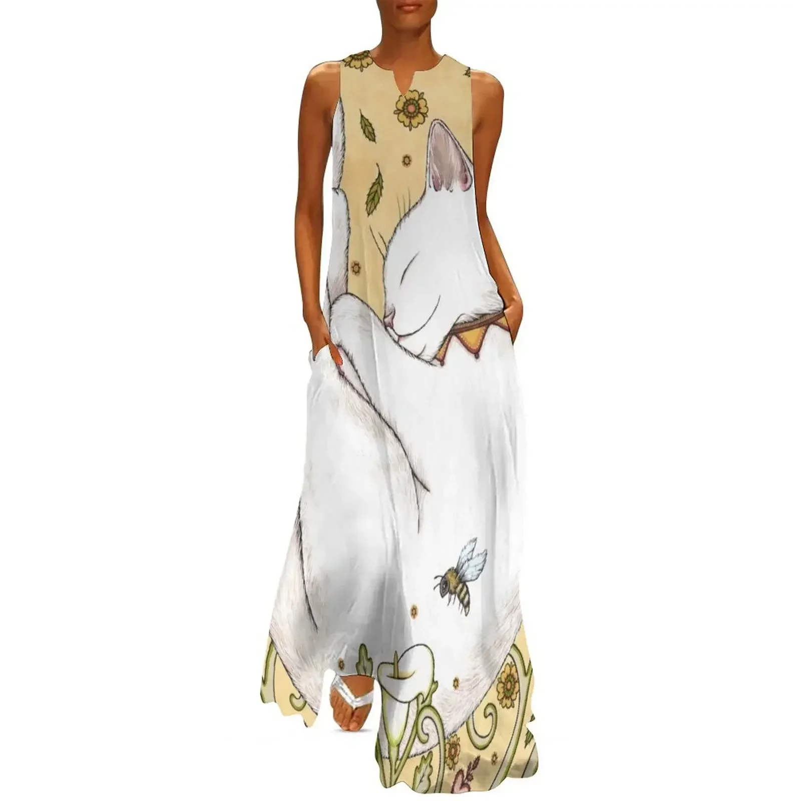 

Butterflies and Bees Long Dress Woman fashion birthday dress birthday dress for women