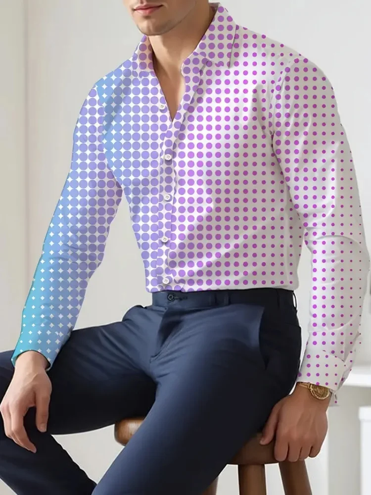 2025 nueva camisa Oxford de otoño para hombre, camisa informal de negocios sociales con botones de manga larga