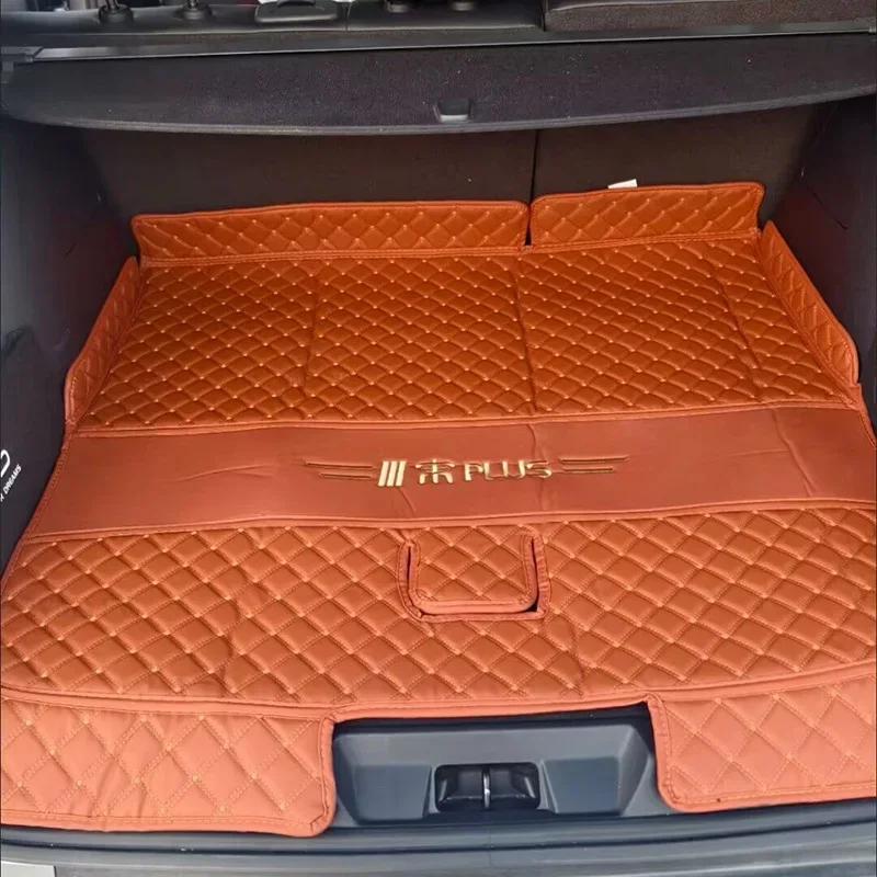 Leather Trunk Mat For BYD Song Plus Champion 2023 2024 2025 Boot Liner Tray Waterproof Mud Protector Pad Cargo Mat