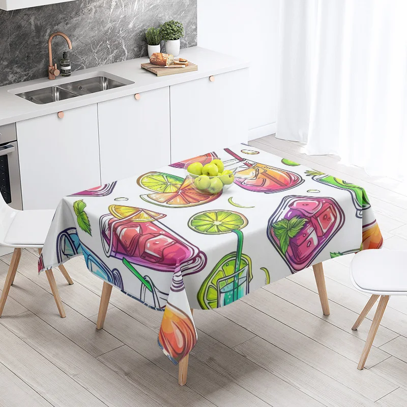 New Abstract Tea Tablecloth Waterproof and Oil-proof Dining Tablecloth Nordic Wind Bar Tablecloth Home Decoration