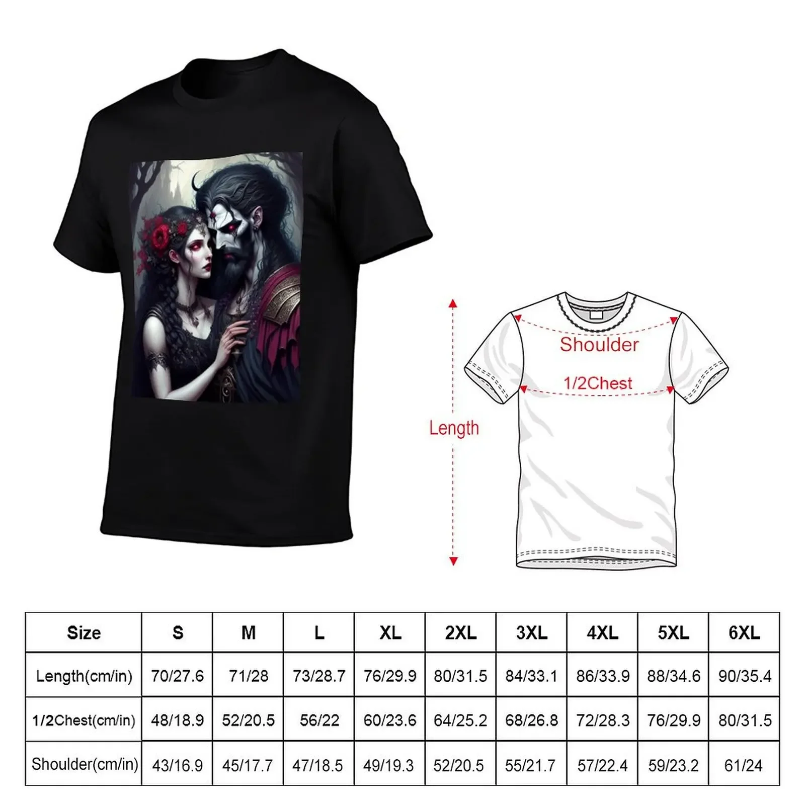 Persephone and Hades T-Shirt graphic t shirt vintage vintage t shirts plus size men clothing