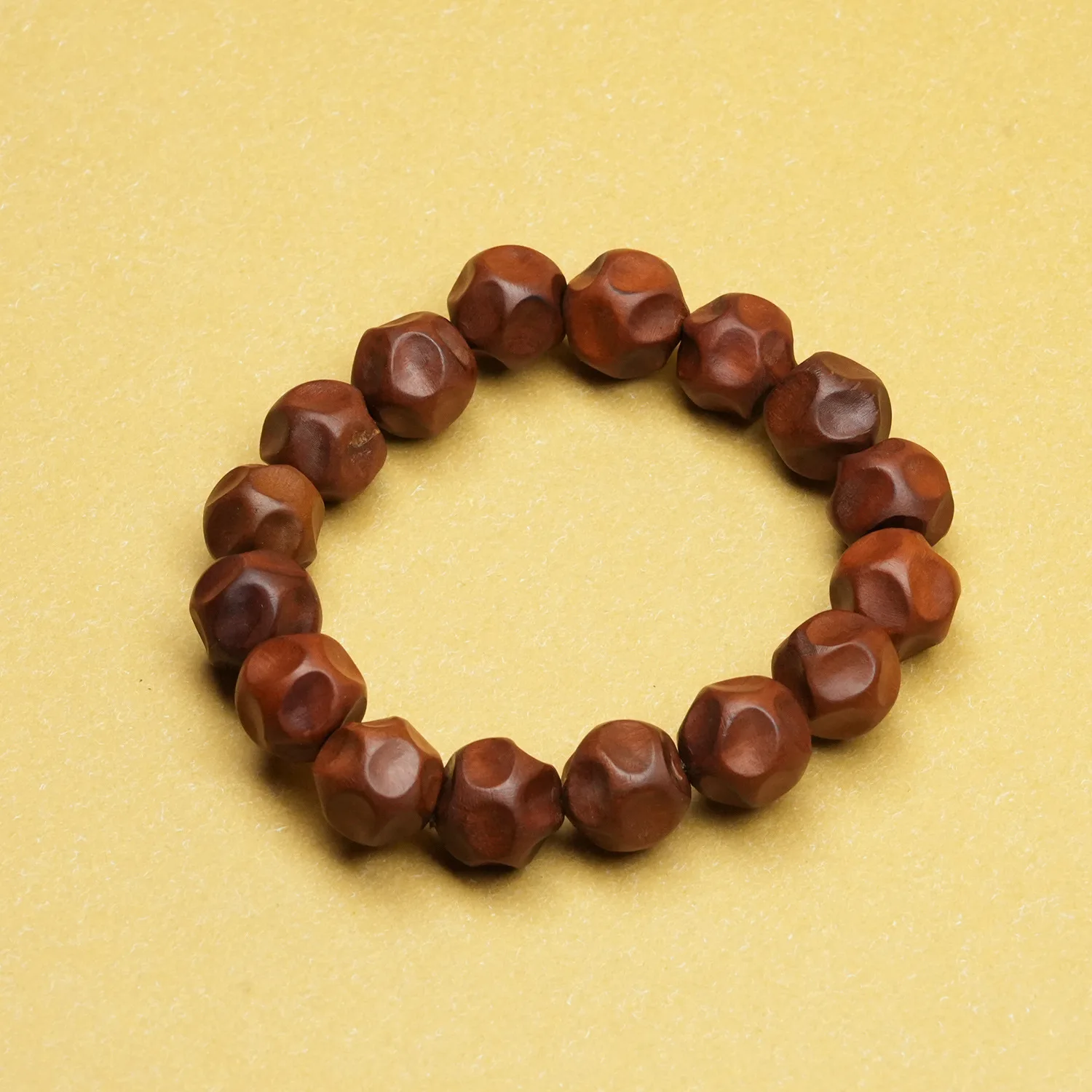 Yno Thunder Struck Jujube Wood Octagonal Beaded Bracelet Taoist Style Lucky Blessing Fortune Attracting Unisex Spiritual Jewelry