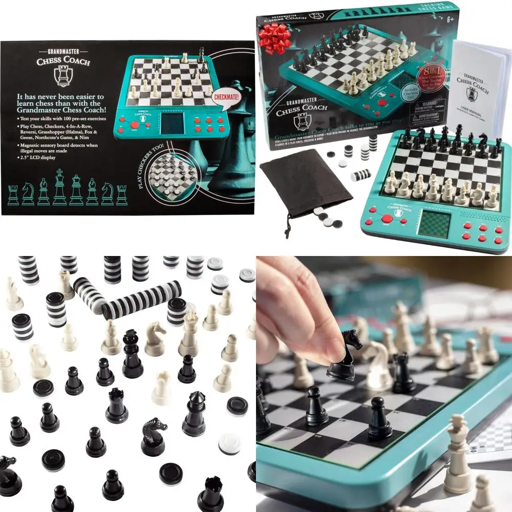 

Chess Master Set: Interactive Learning & 8 Games - Ideal for Kids & Adults