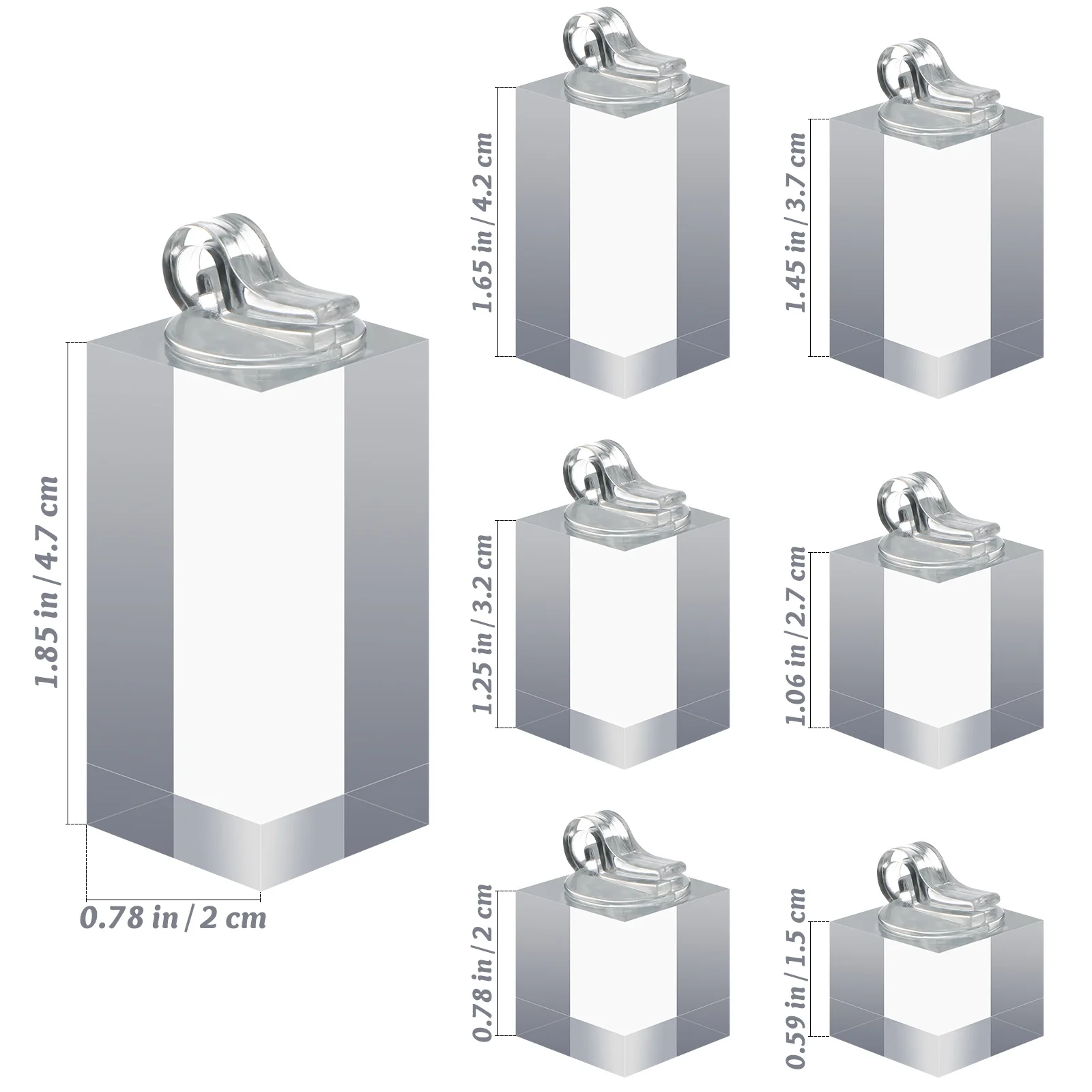 7 قطعة واضح الاكريليك مكعب حلقة عرض موقف حامل للمجوهرات أقراط تخزين شفافة منظم سطح المكتب عرض مكعبة