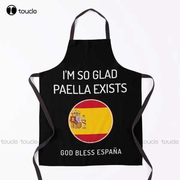 I'M So Glad Paella Exists Love Spanish Food Funny Spain Apron Sexy Aprons For Women Men Unisex Adult Household Cleaning Apron