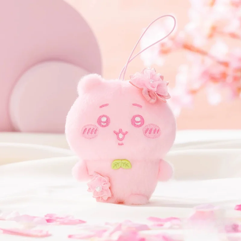 Chiikawa Spring Sakura Plush Keychain Cute Cartoon Shisa Kurimanju Furuhonya Keychain Bag Pendant Doll Kid Toys Birthday Present