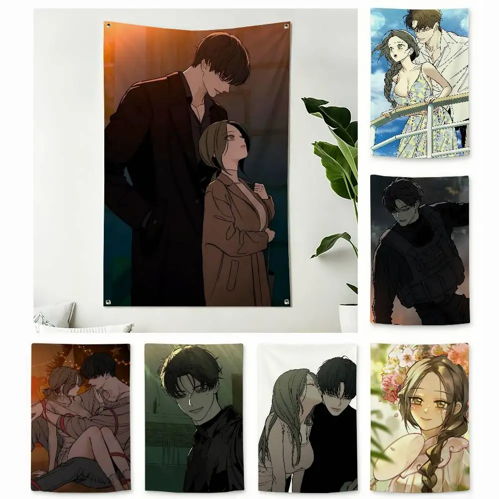 Tears on a Withered Flower Hae-soo Tae-ha Home Decor Wall Hanging Vertical Flags Indoor Outdoor