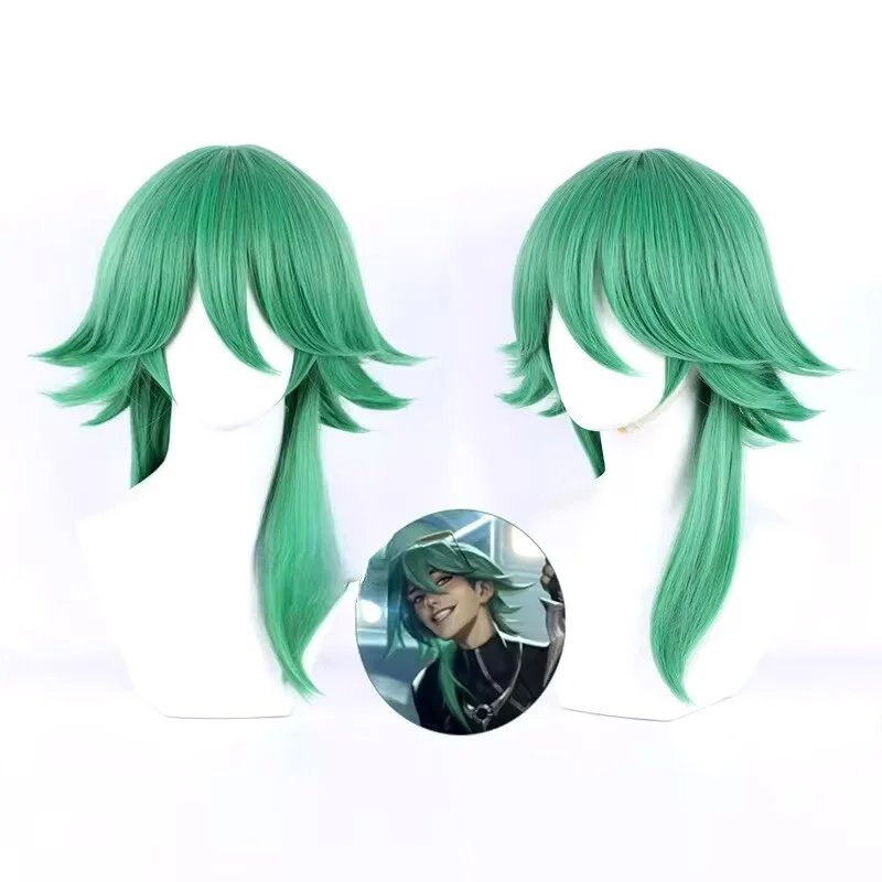 Heartsteel Ezreal Wig Game Cosplay Men Green Hair Ezreal League Of Legends LOL