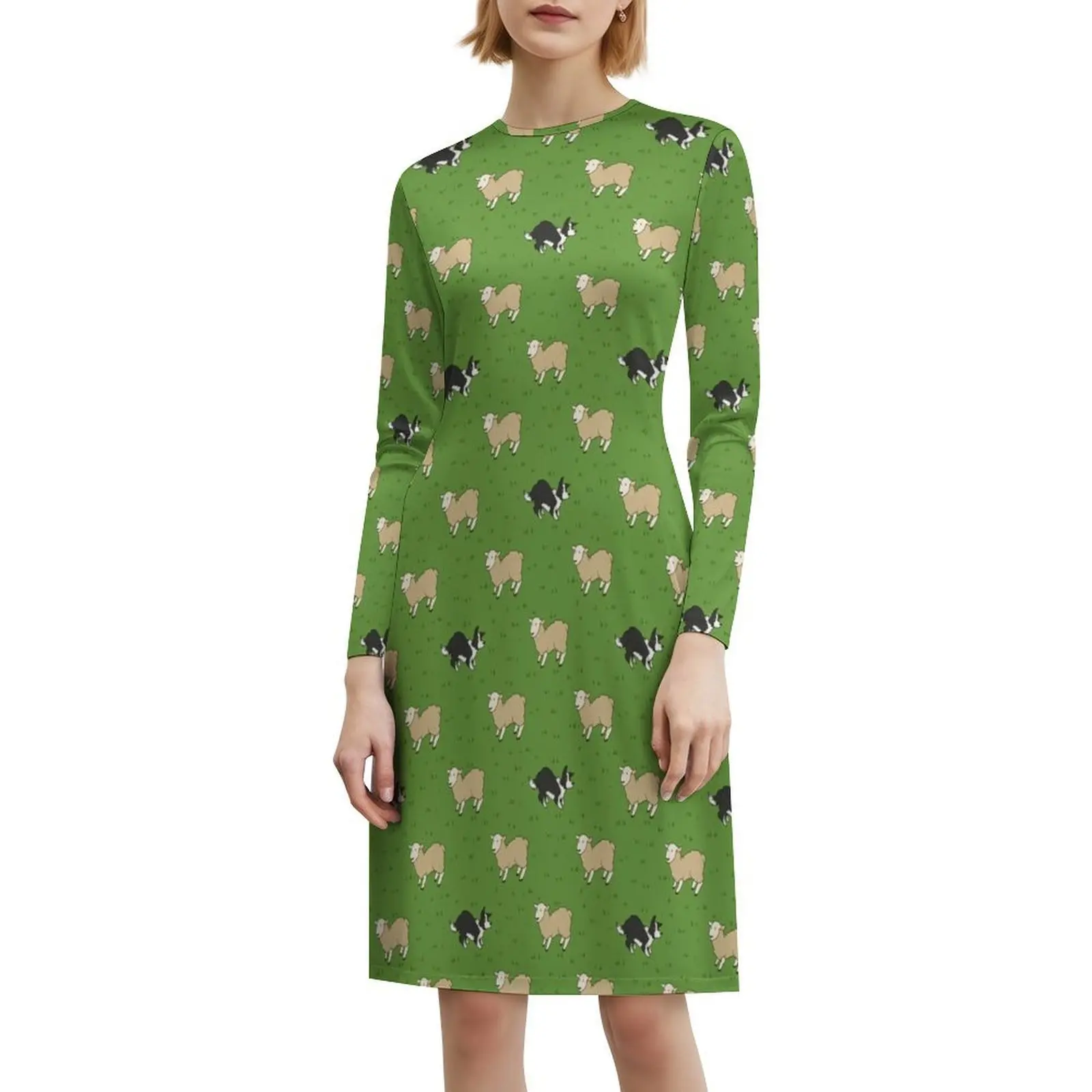 فستان عطلة مثير للكلاب والأغنام الأبيض من Come Bye-B&W للنساء لحفلات الشاطئ وأعياد الميلاد فستان قصير من Sheepdog Border Collie Border #6