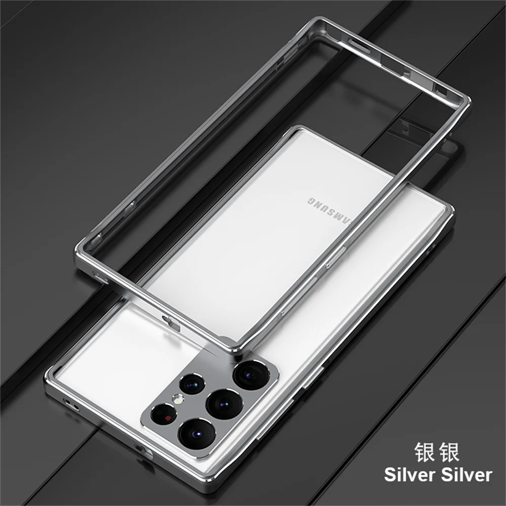 Aurora Dual Color Border Metal Frame Ultra Light Metal Bumper For Samsung Galaxy S22 S22+ S22 Ultra Case Aluninum Cover Case