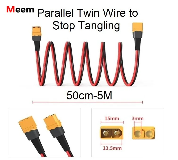 Upgraded 6m/20FT 12AWG XT60 Male to Female Cable for ALLPOWERS Ecoflow Delta River Anker SOLIX Bluetti AC DJI Solar Generators.