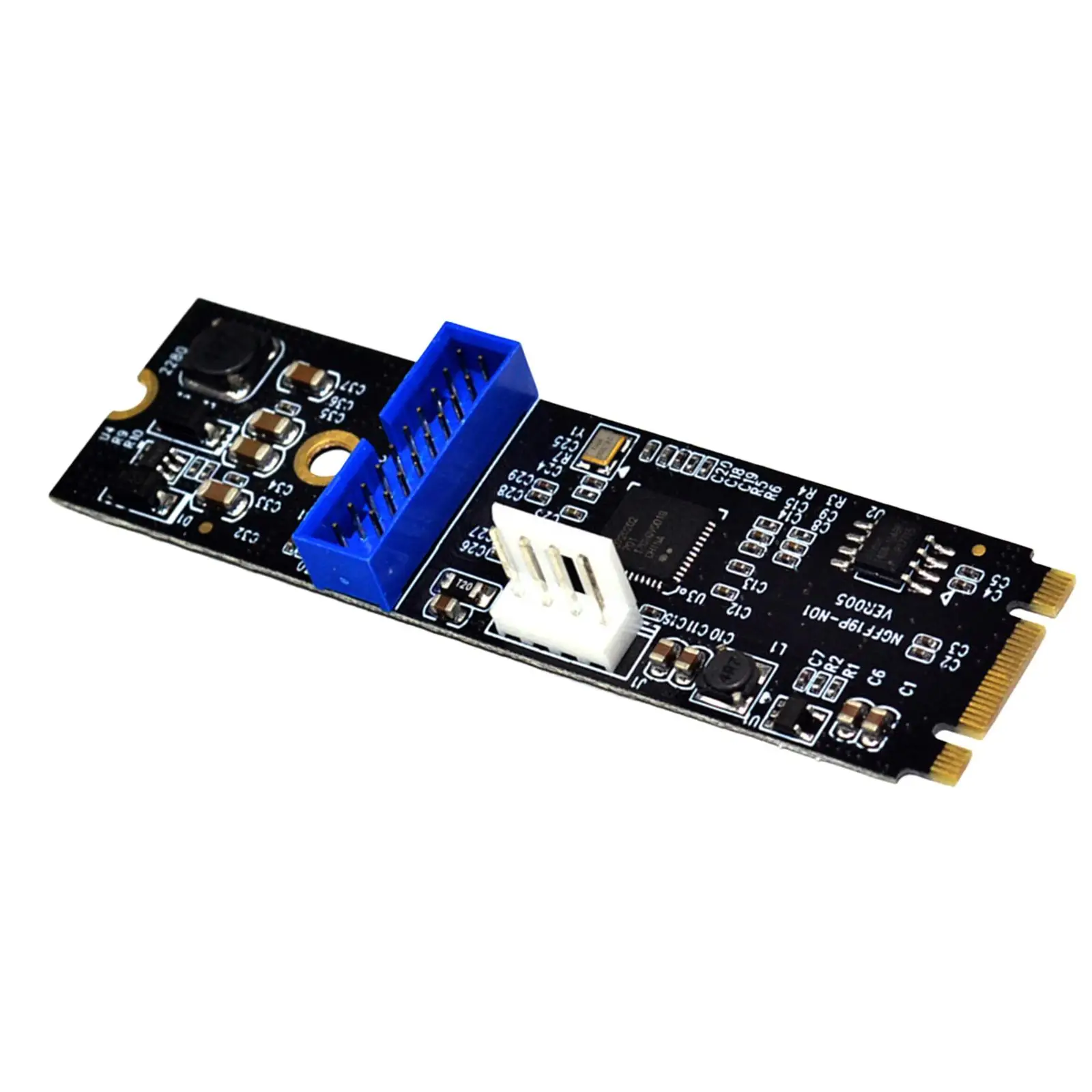 M.2 NGFF NVMe to USB 3.0 19Pin Expansion Card Supplies 4Pin Power Supply